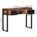 Tavolo Consolle Multicolore 100x35x75cm Legno Massello Recupero