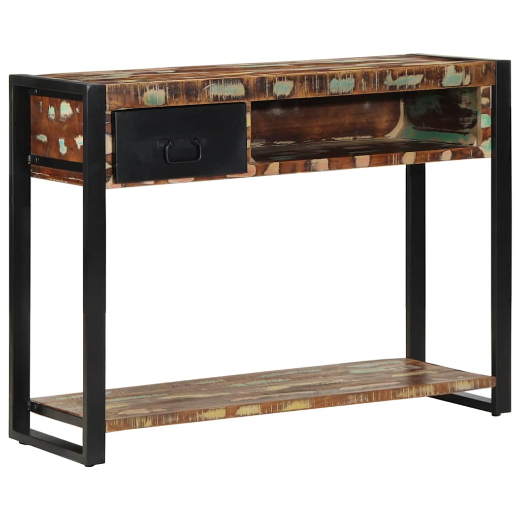 Tavolo Consolle Multicolore 100x35x75cm Legno Massello Recupero