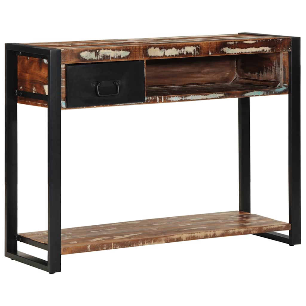 Tavolo Consolle Multicolore 100x35x75cm Legno Massello Recupero