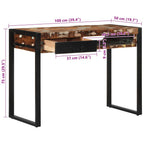 Scrivania Multicolore 100x50x75 cm in Legno Massello Recupero