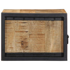 Comodino 40x35x25 cm in Legno Grezzo Massello di Mango