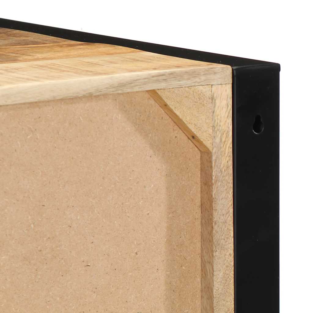 Comodino 40x35x25 cm in Legno Grezzo Massello di Mango
