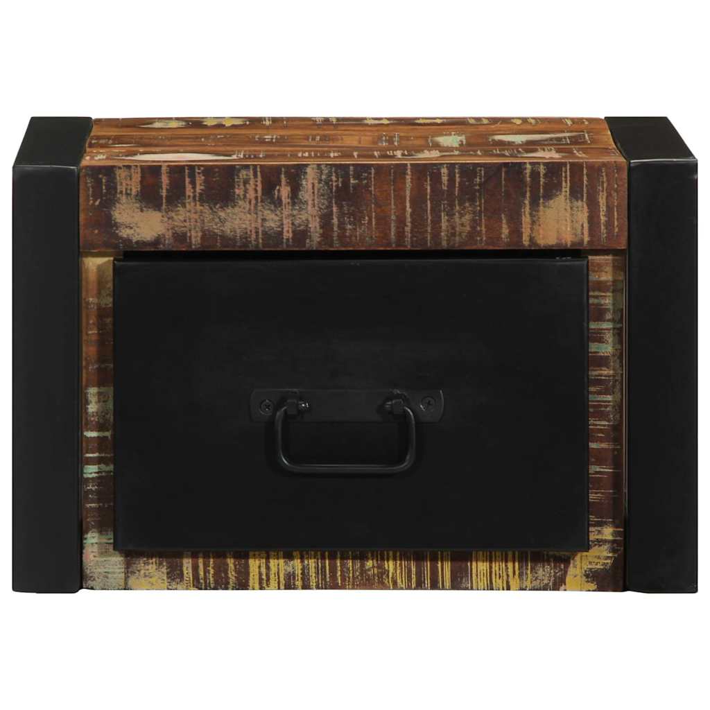 Comodino Multicolore 40x35x25 cm in Legno Massello Recupero