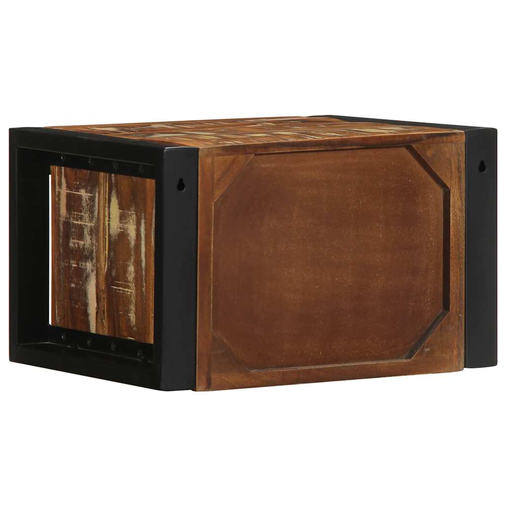 Comodino Multicolore 40x35x25 cm in Legno Massello Recupero