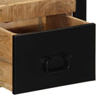 Comodini 2 pz 40x35x25 cm in Legno Massello di Mango Grezzo