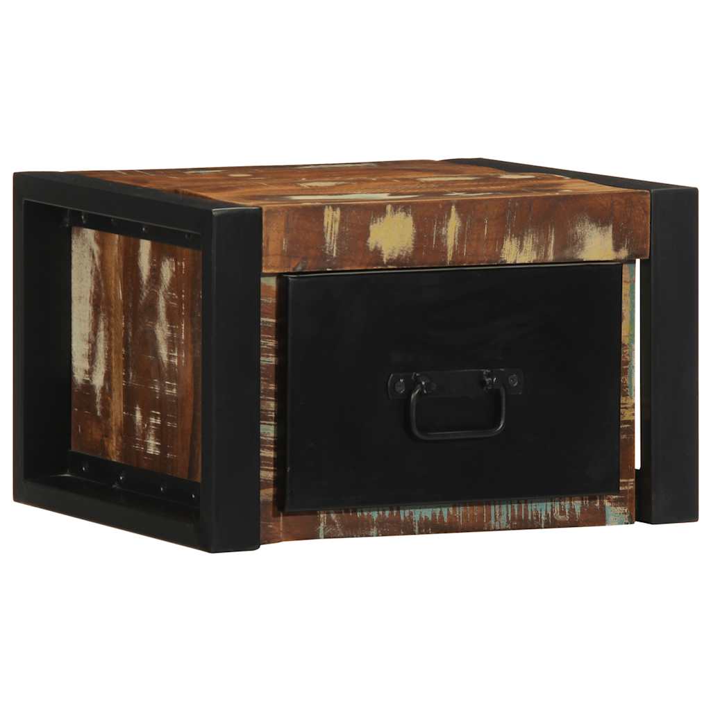 Comodini 2 pz Multicolore 40x35x25cm in Legno Massello Recupero