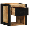 Comodino 40x35x40 cm in Legno Grezzo Massello di Mango