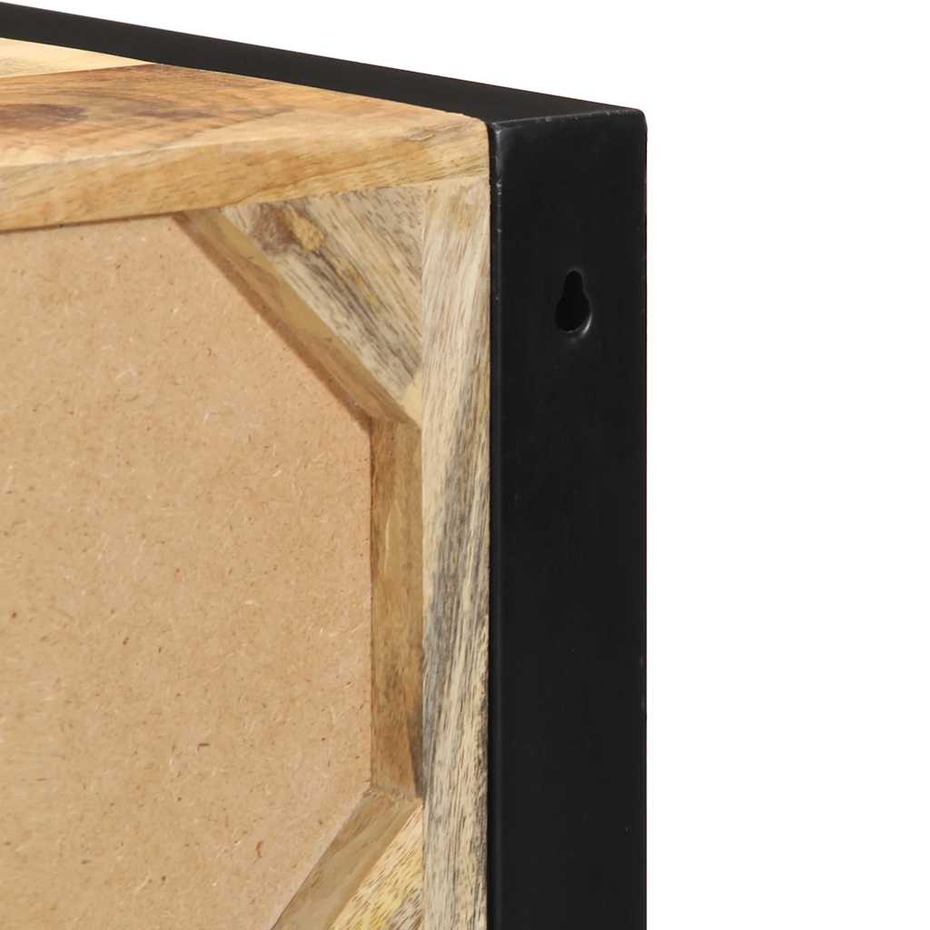 Comodino 40x35x40 cm in Legno Grezzo Massello di Mango