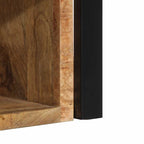 Comodino 40x35x40 cm in Legno Grezzo Massello di Mango
