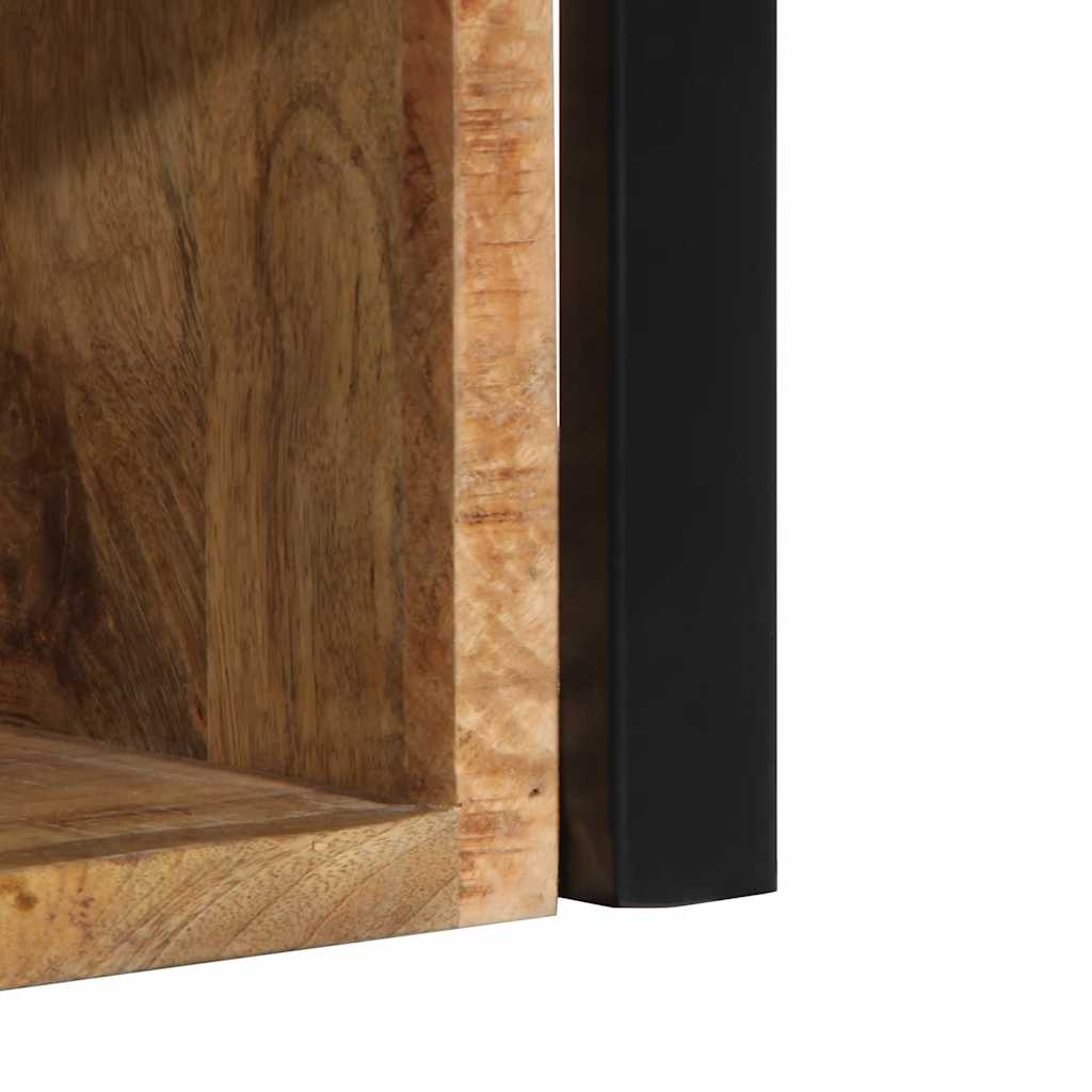 Comodino 40x35x40 cm in Legno Grezzo Massello di Mango