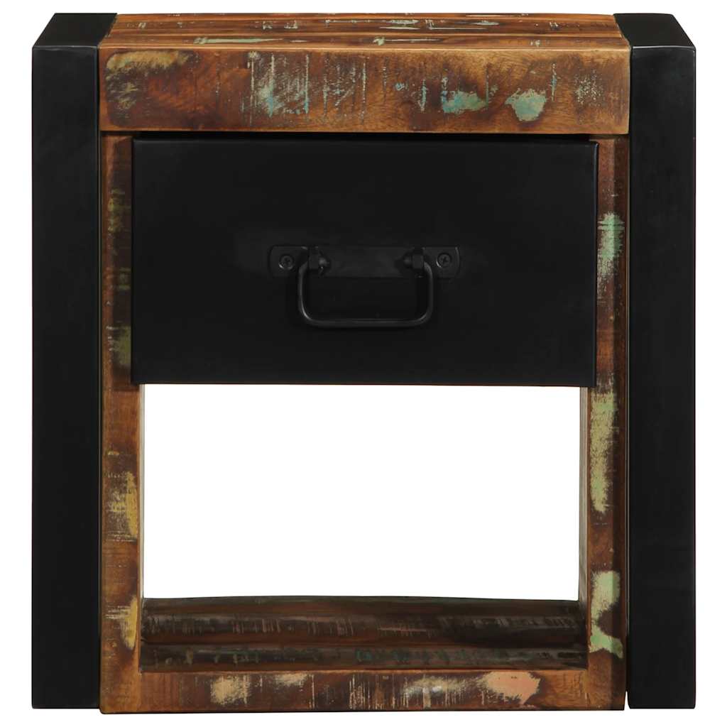 Comodino Multicolore 40x35x40 cm in Legno Massello Recupero