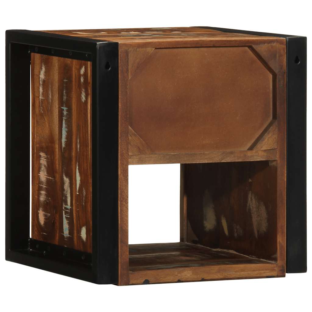 Comodino Multicolore 40x35x40 cm in Legno Massello Recupero