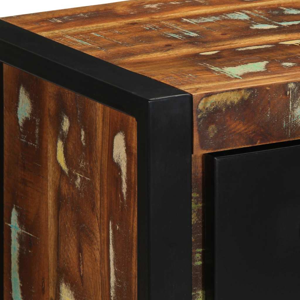 Comodino Multicolore 40x35x40 cm in Legno Massello Recupero