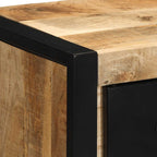 Comodini 2 pz 40x35x40 cm in Legno Massello di Mango Grezzo