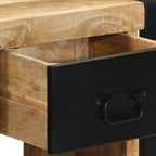 Comodini 2 pz 40x35x40 cm in Legno Massello di Mango Grezzo