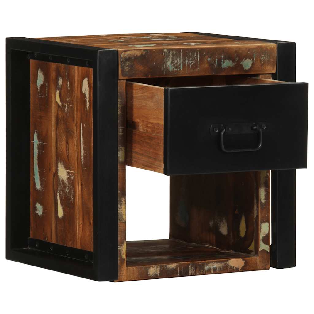 Comodini 2 pz Multicolore 40x35x40cm in Legno Massello Recupero