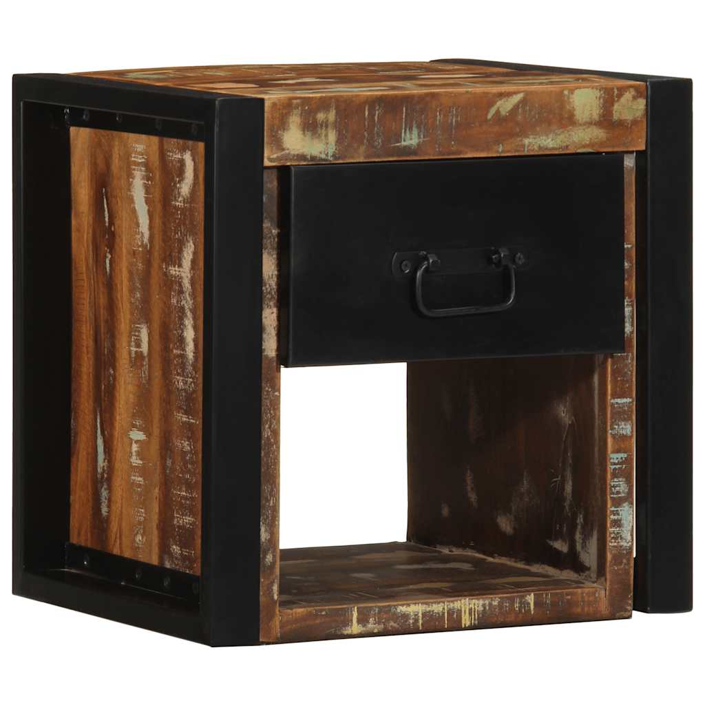 Comodini 2 pz Multicolore 40x35x40cm in Legno Massello Recupero