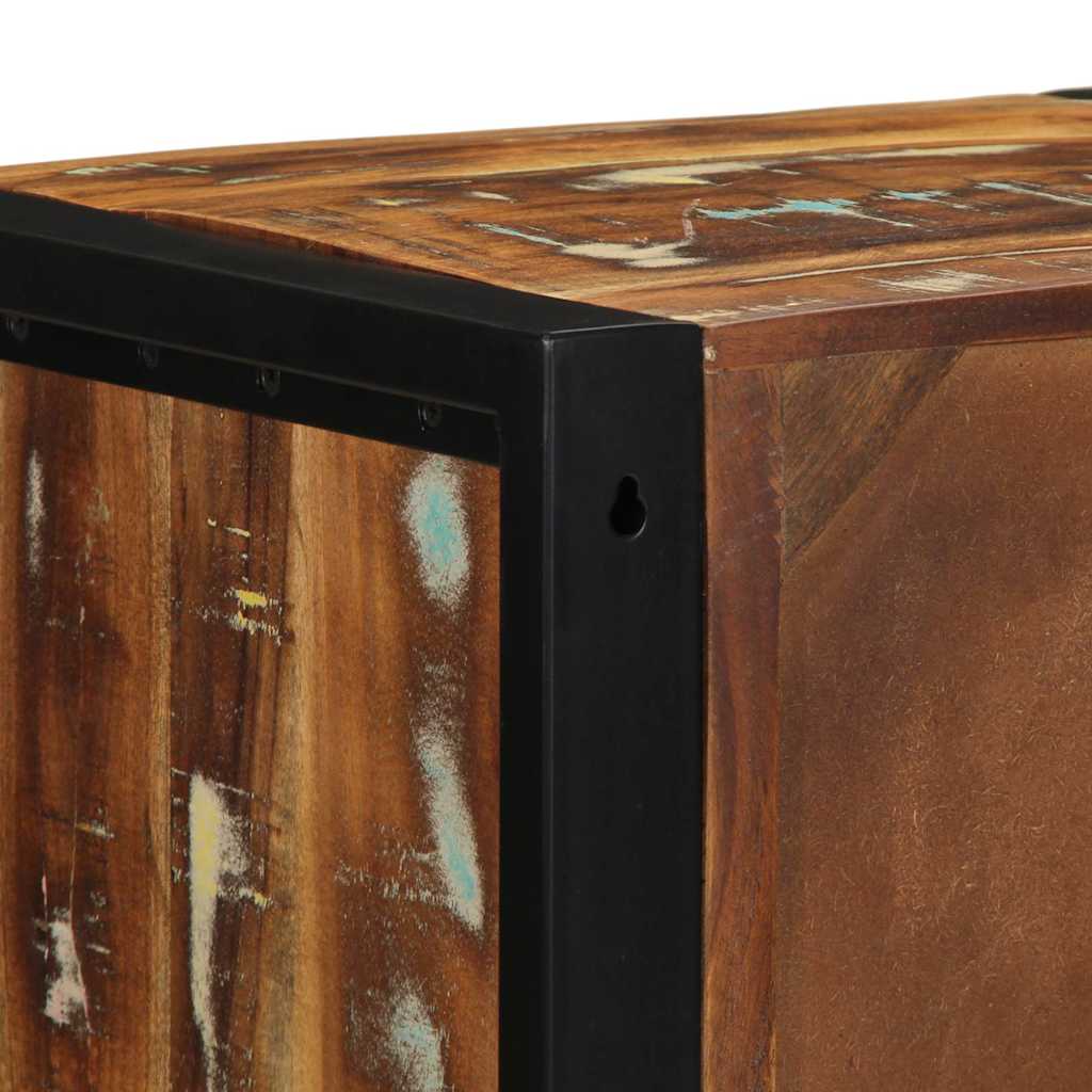 Comodino Multicolore 40x35x40 cm in Legno Massello Recupero