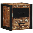 Comodino Multicolore 40x35x40 cm in Legno Massello Recupero