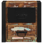 Comodino Multicolore 40x35x40 cm in Legno Massello Recupero