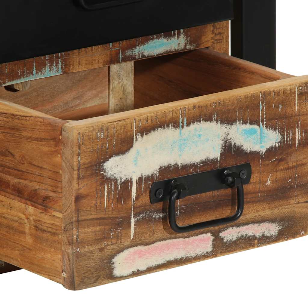 Comodino Multicolore 40x35x40 cm in Legno Massello Recupero