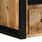 Comodini 2 pz 40x35x40 cm in Legno Massello di Mango Grezzo