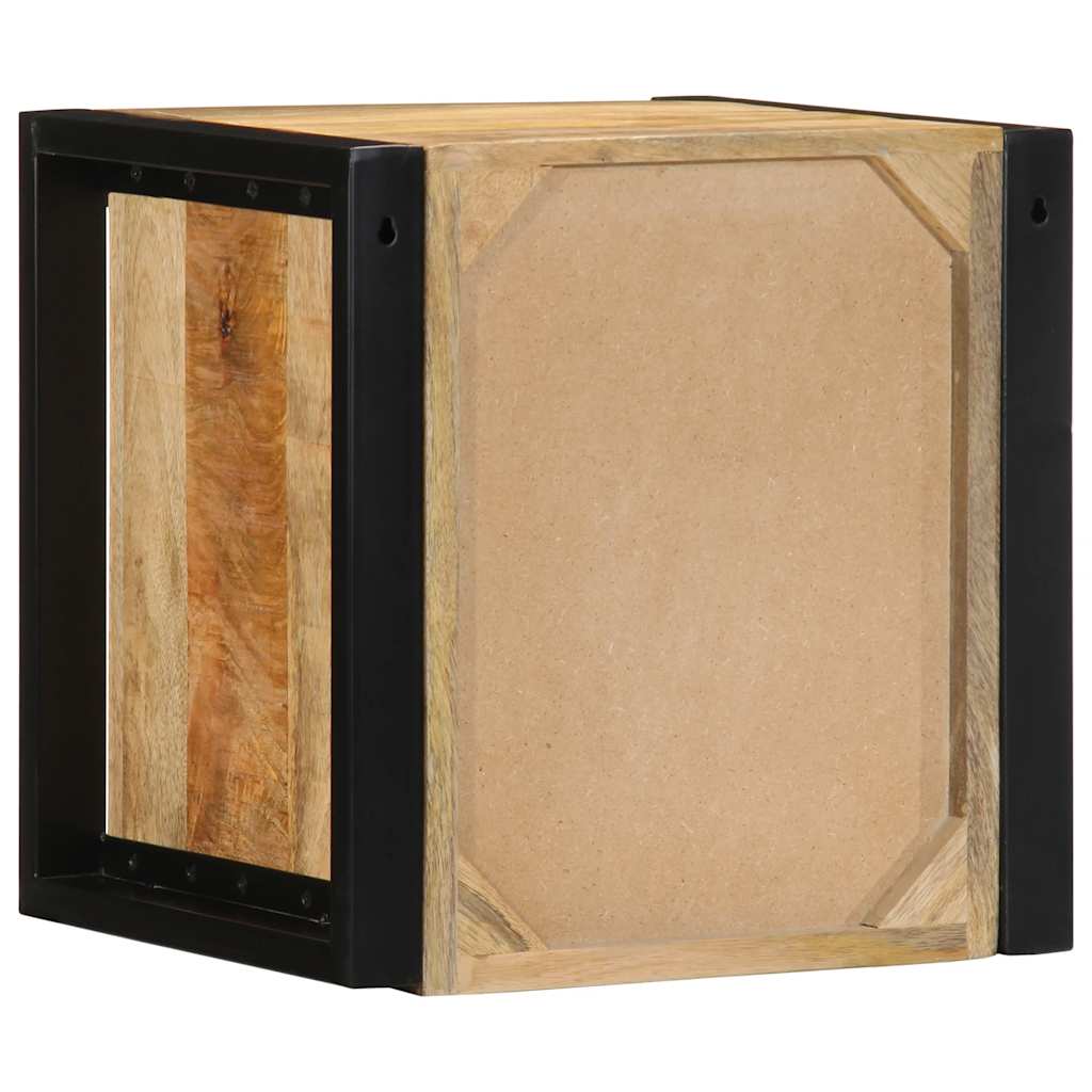 Comodini 2 pz 40x35x40 cm in Legno Massello di Mango Grezzo