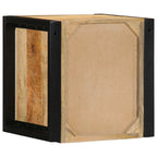 Comodini 2 pz 40x35x40 cm in Legno Massello di Mango Grezzo