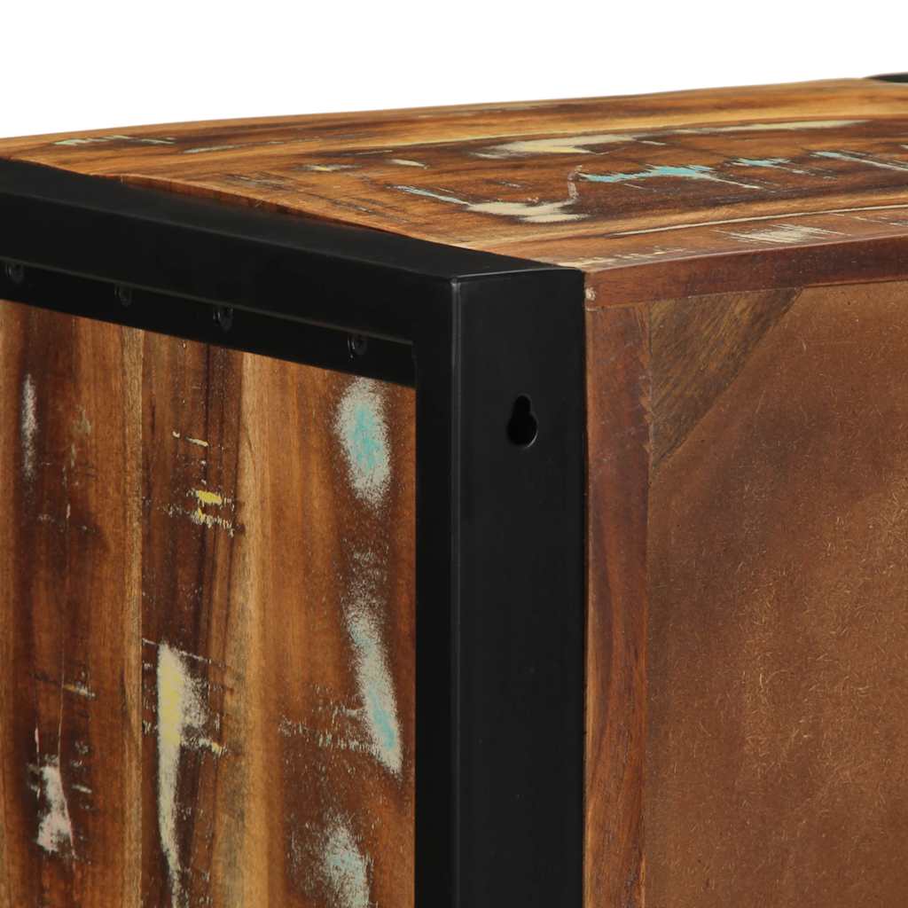 Comodini 2 pz Multicolore 40x35x40cm in Legno Massello Recupero