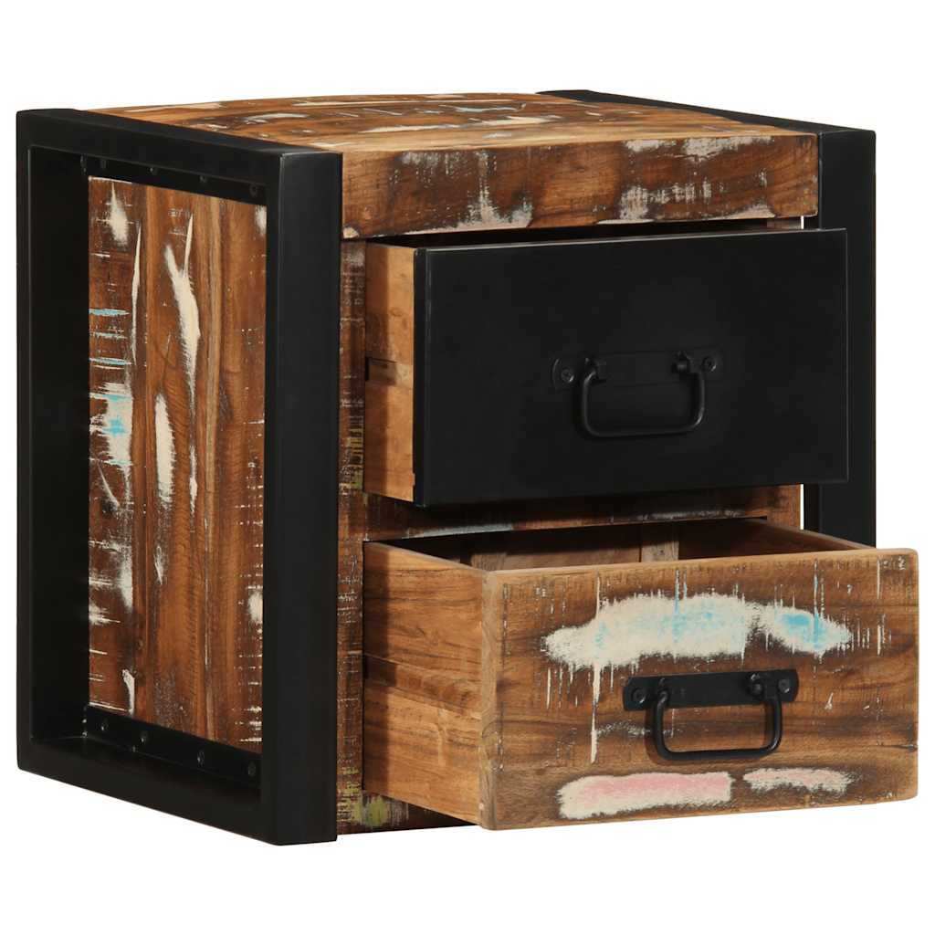 Comodini 2 pz Multicolore 40x35x40cm in Legno Massello Recupero
