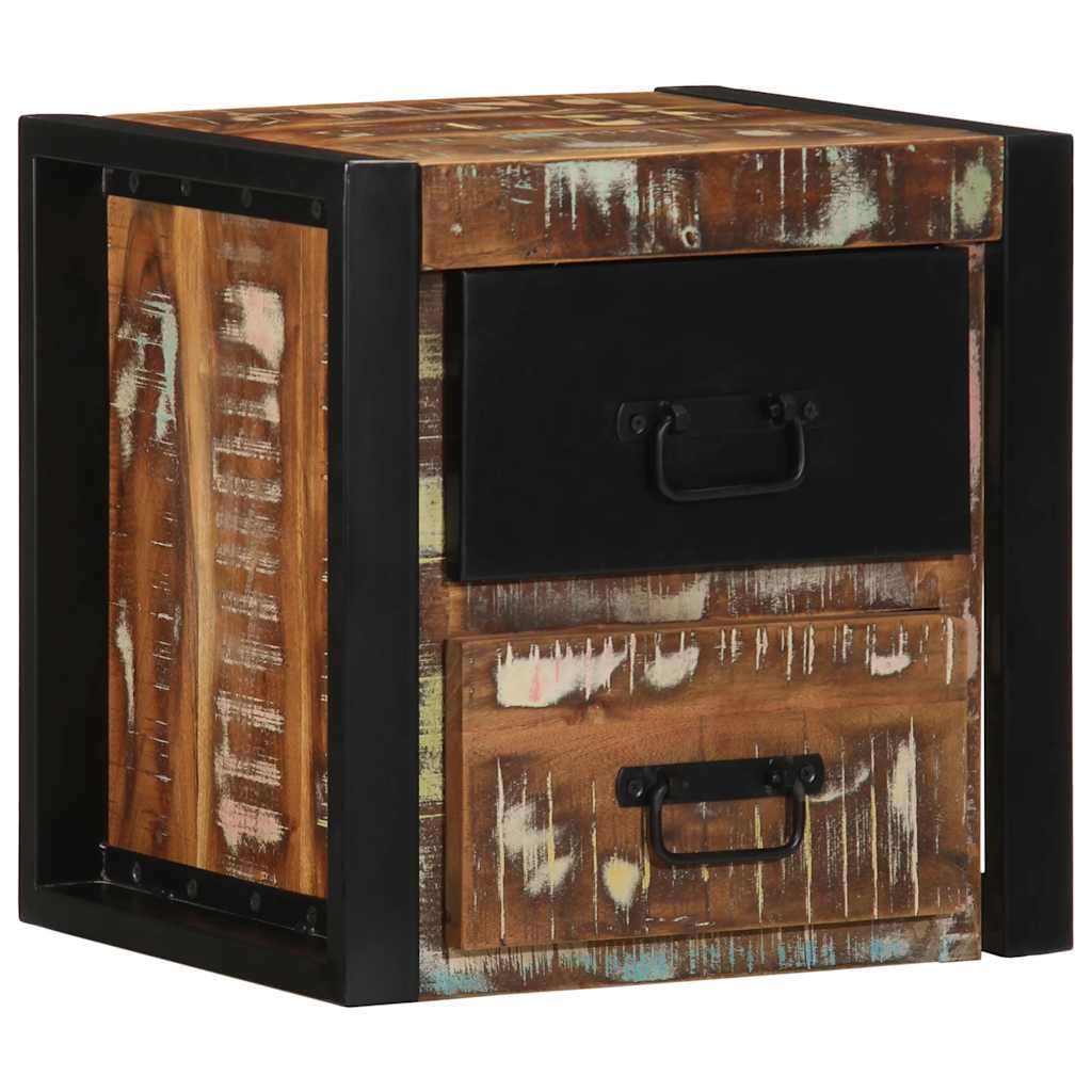 Comodini 2 pz Multicolore 40x35x40cm in Legno Massello Recupero