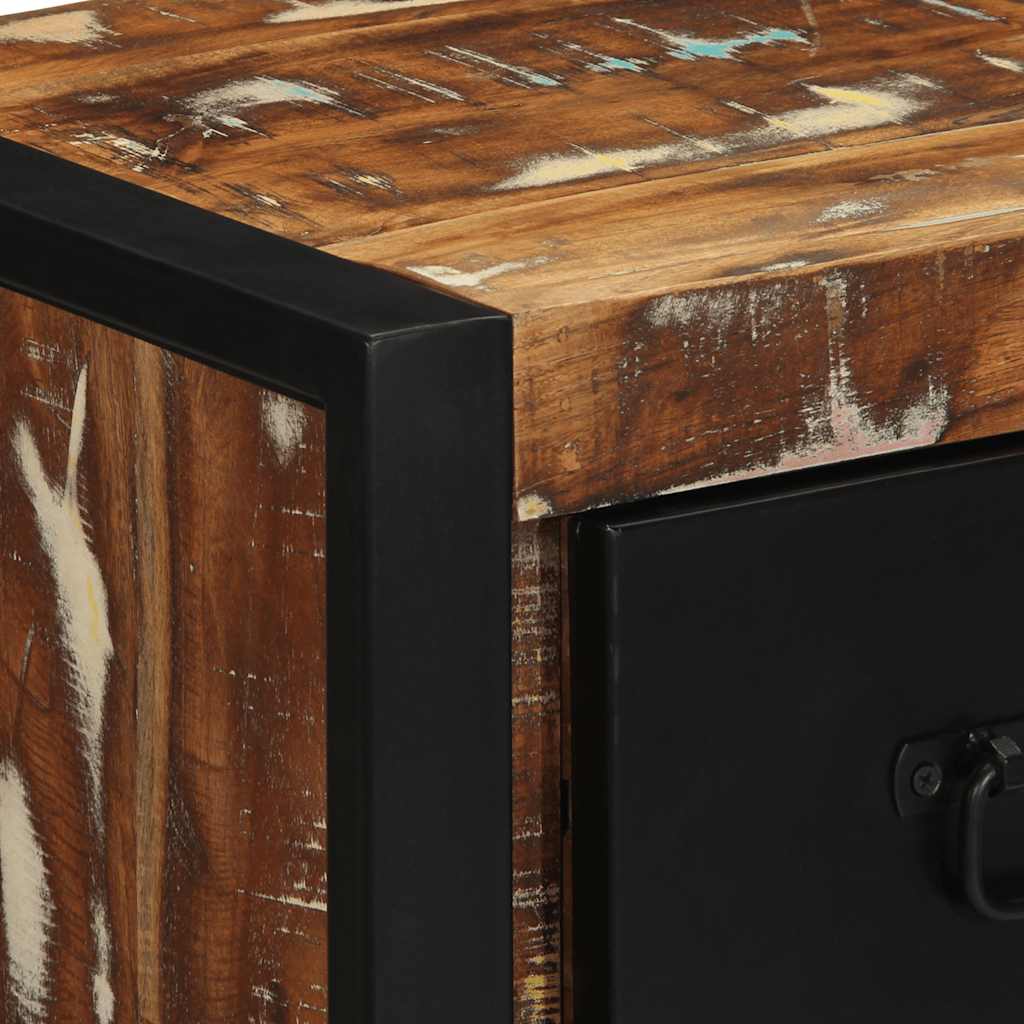 Comodini 2 pz Multicolore 40x35x40cm in Legno Massello Recupero