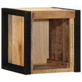 Comodino 40x35x40 cm in Legno Grezzo Massello di Mango