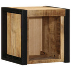 Comodino 40x35x40 cm in Legno Grezzo Massello di Mango