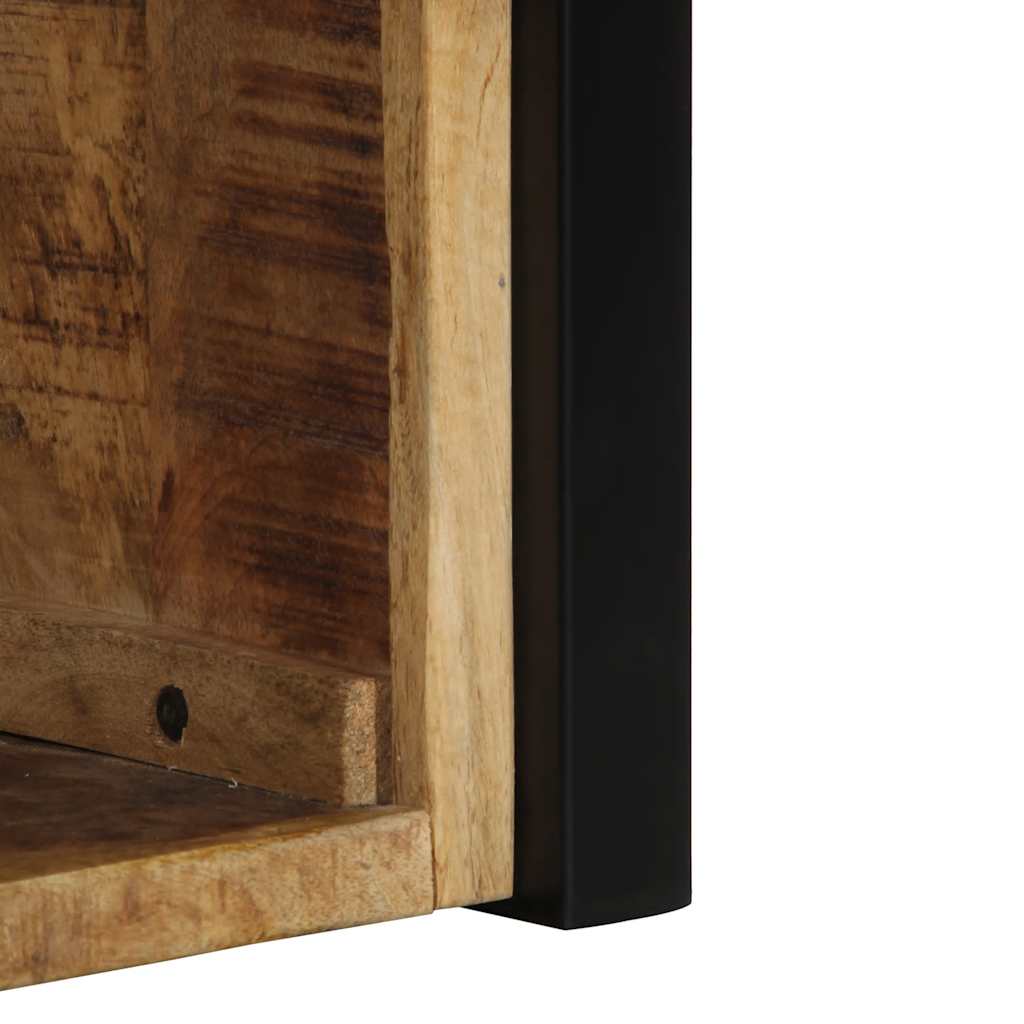 Comodino 40x35x40 cm in Legno Grezzo Massello di Mango