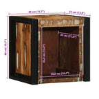 Comodino Multicolore 40x35x40 cm in Legno Massello Recupero