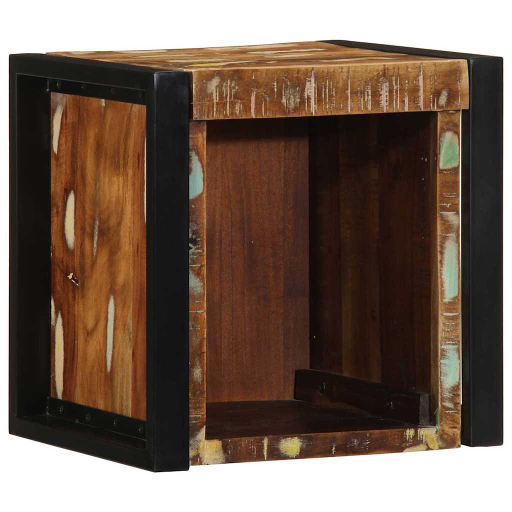 Comodino Multicolore 40x35x40 cm in Legno Massello Recupero