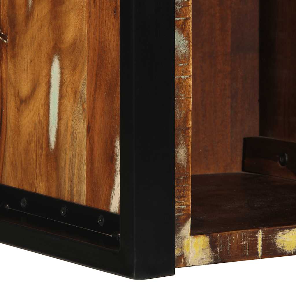 Comodino Multicolore 40x35x40 cm in Legno Massello Recupero
