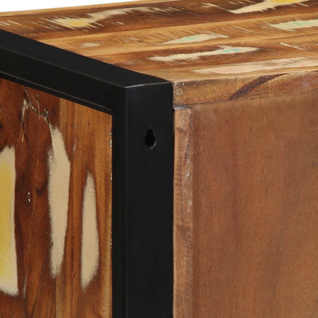 Comodino Multicolore 40x35x40 cm in Legno Massello Recupero