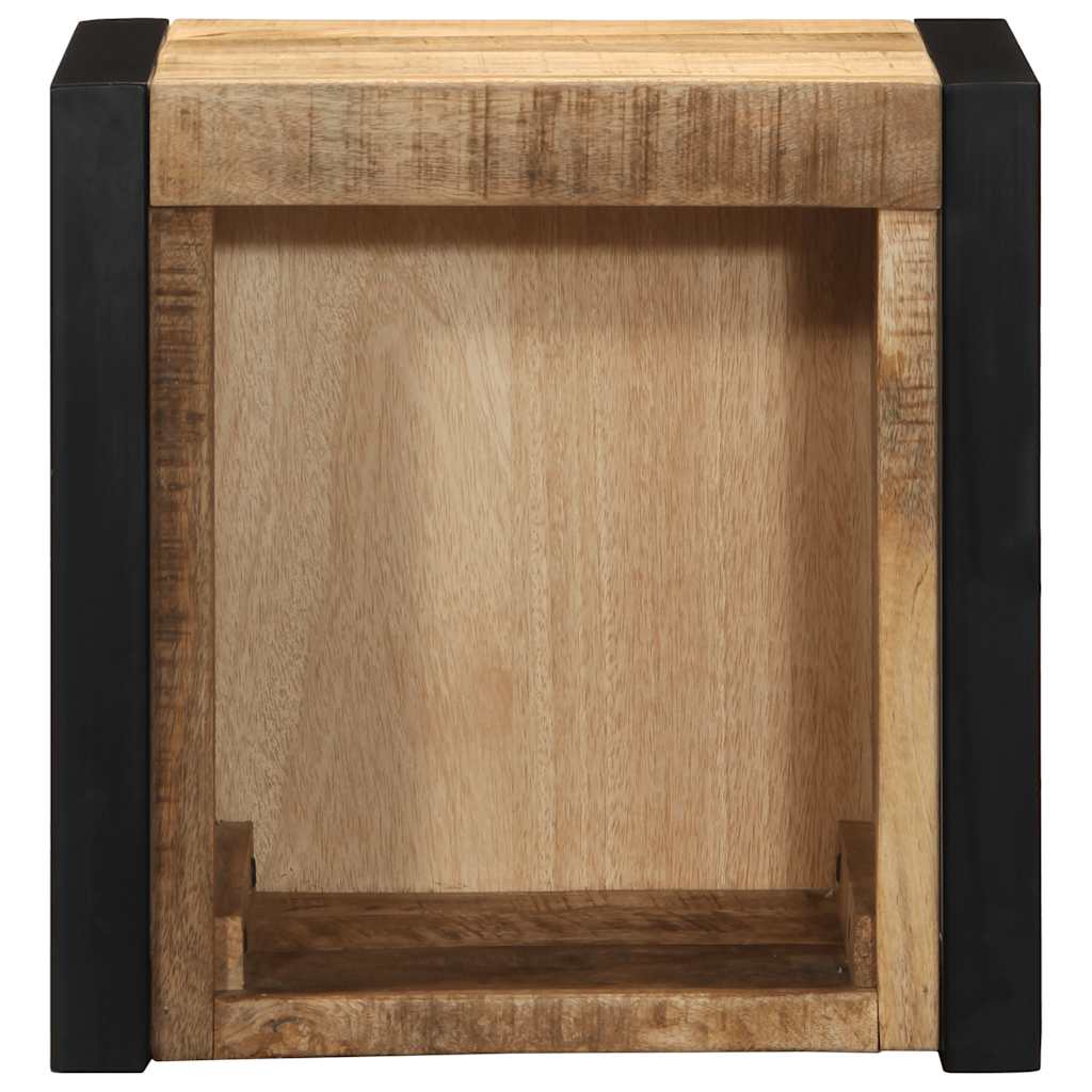 Comodini 2 pz 40x35x40 cm in Legno Massello di Mango Grezzo