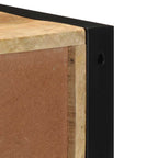 Comodini 2 pz 40x35x40 cm in Legno Massello di Mango Grezzo