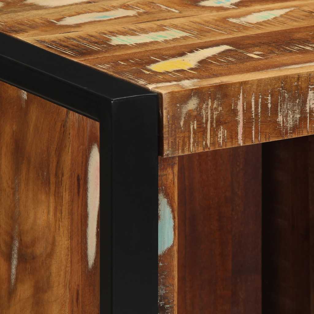 Comodini 2 pz Multicolore 40x35x40cm in Legno Massello Recupero