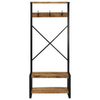 Appendiabiti 80x40x190 cm in Legno Massello Grezzo di Mango