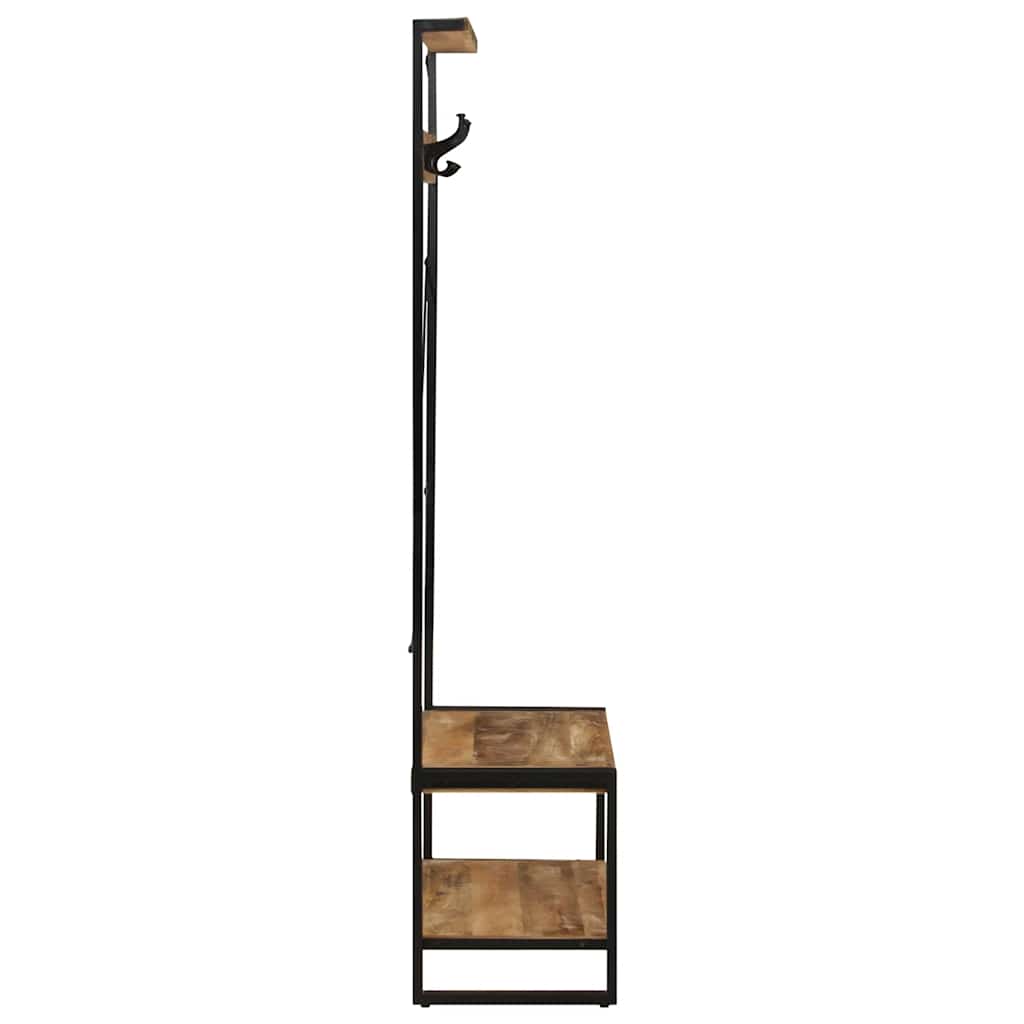Appendiabiti 80x40x190 cm in Legno Massello Grezzo di Mango