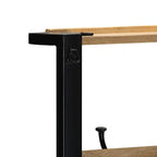 Appendiabiti 80x40x190 cm in Legno Massello Grezzo di Mango