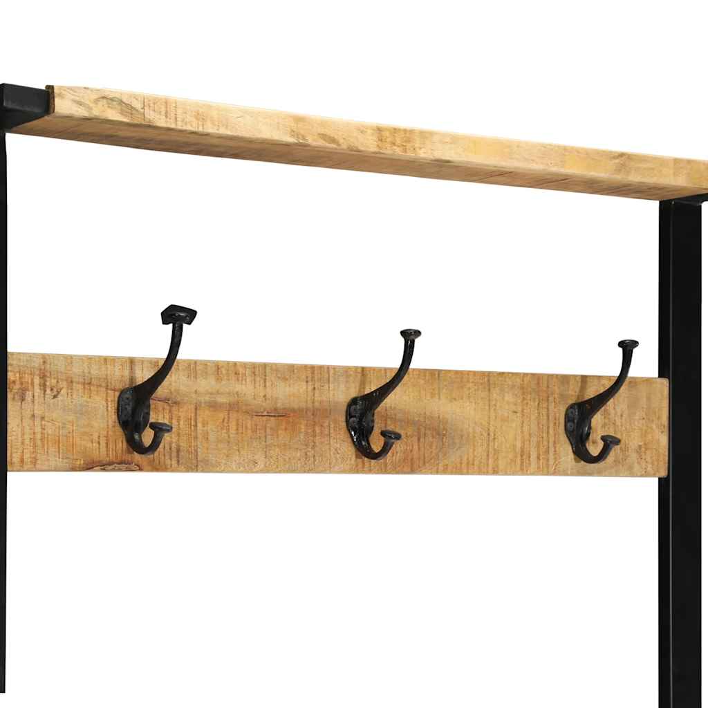 Appendiabiti 80x40x190 cm in Legno Massello Grezzo di Mango