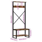 Appendiabiti Multicolore 80x40x190 cm Legno Massello Recupero
