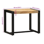 Panca 60x35x45 cm in Legno Massello di Mango Grezzo