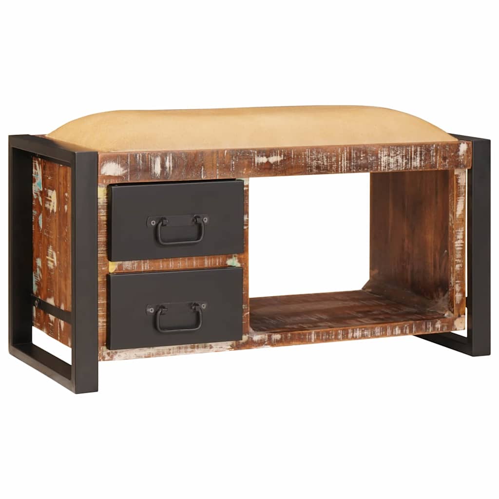 Panchina con contenitore Multicolore Legno massello di recupero