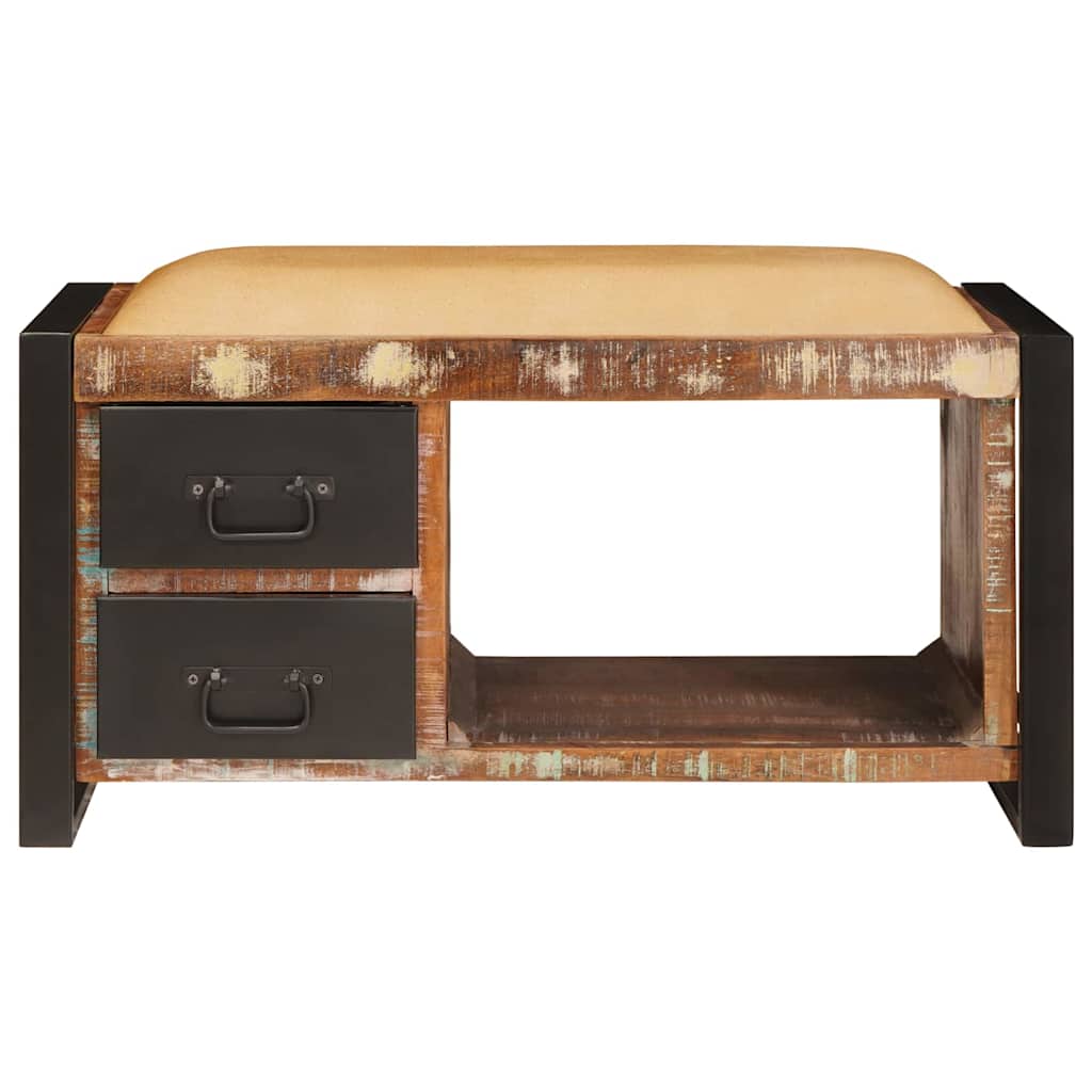 Panchina con contenitore Multicolore Legno massello di recupero